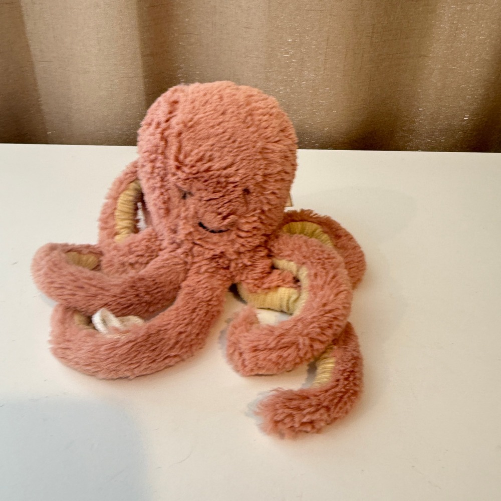 Jellycat Odell Octopus Pink Plush Stuffed Animal Medium Rose Nautical Toy